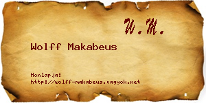 Wolff Makabeus névjegykártya