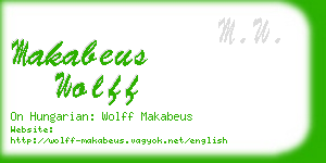 makabeus wolff business card